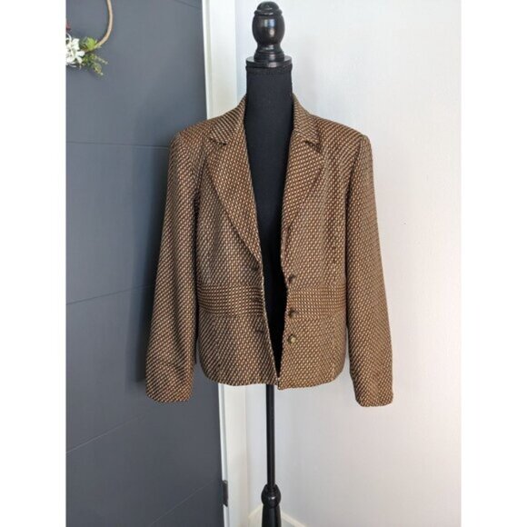 y2k Requirements Brown Starburst Blazer -‎ 14 - Picture 1 of 10
